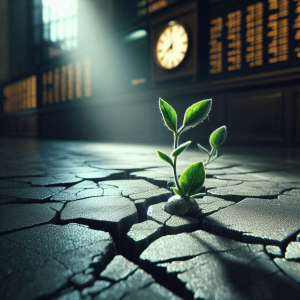 Opportunity amongst the chaos. Green shoots growing through the cracks.